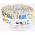 thumbnail image 4 of Soimoi 40Pcs Stripe Print Precut Fabrics Strips Roll Up 1.5x42inches Cotton Jelly Rolls For Quilting - Blue, 4 of 9
