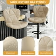 thumbnail image 5 of S-HOME Set of 2 Modern Ergonomic Faux Leather Upholstered Bar Chairs with 360° Swivel Adjustable Height for Home Bar or Kitchen Island Seating, khaki, 5 of 9
