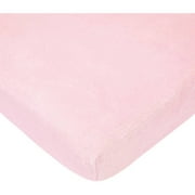 American Baby Co. Soft Chenille Polyester Fitted Portable/MiniCrib Sheet, Pink