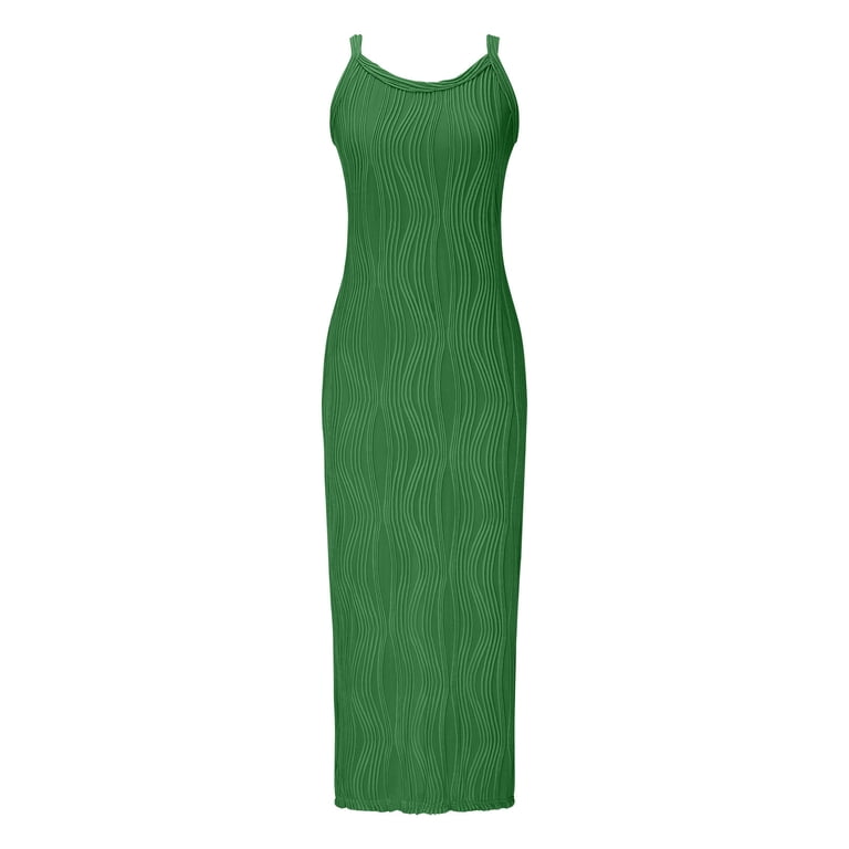 Srogem Womens 2025 Summer Maxi Dress Spaghetti Strap Knit Slip Bodycon Dress Scoop Neck Cocktail Party Long Dresses, Women's, Size: 2XL Srogem Womens 2025 Summer Maxi Dress Spaghetti Strap Knit Slip Bodycon Dress Scoop Neck Cocktail Party Long Dresses, Women's, Size: 2XL