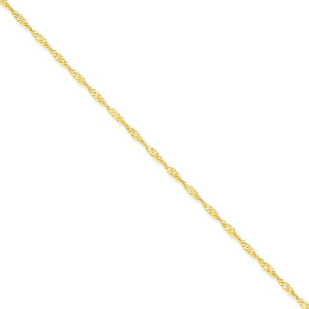 14k Yellow Gold 8in 2mm Singapore Chain Bracelet