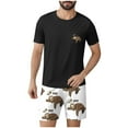 thumbnail image 2 of JDQJBZ Ensemble de Pyjama 2 Pcs pour Homme T-Shirt à Manches Courtes Col Ras du Cou et Shorts avec Imprimé, 2 of 5