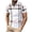 White, variant on WREESH Men's Striped Sports Henley Shirts Pullover Zipper Short Sleeve Top with Collar Striped Top for Athletic Style White