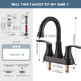 thumbnail image 6 of WOWOW 4 in. Centerset Double Handle 3 Holes High Arc Bathroom Faucet with Pop-Up Drain, 6 of 7