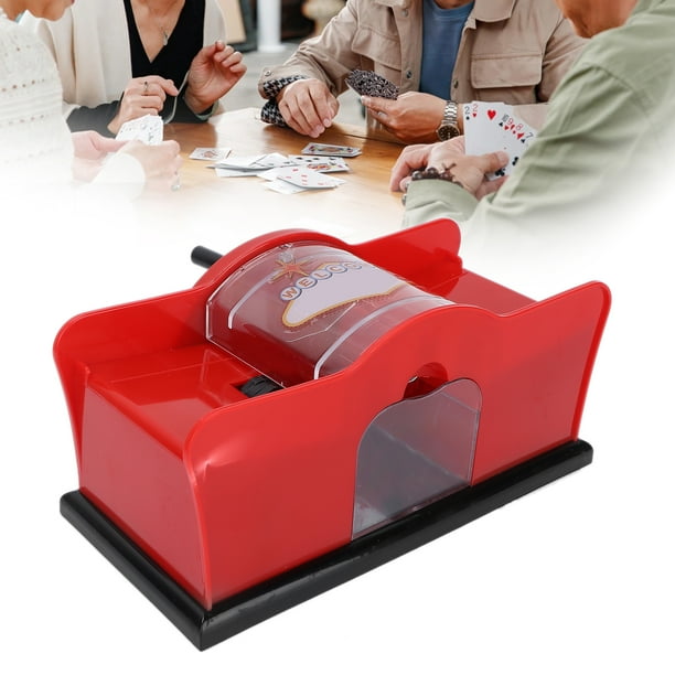 Casino Card Manual Shuffler, Firm Sturdy Wear Resistant Portable Compact Eco Friendly Manual Card Shuffler For For Family Gathering Red