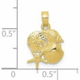 thumbnail image 2 of 10K Yellow Gold Solid Polished Mini Shell Cluster Pendant (18 X 12) Made In United States -Jewelry By Sweet Pea, 2 of 5