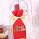 thumbnail image 3 of 4 piezas de tapas de botellas de vino navideñas y bolsas de vino tinto para botellas de vino reutilizables y bolsas de regalo de vino para decoración de mesa de cena familiar, 3 of 5