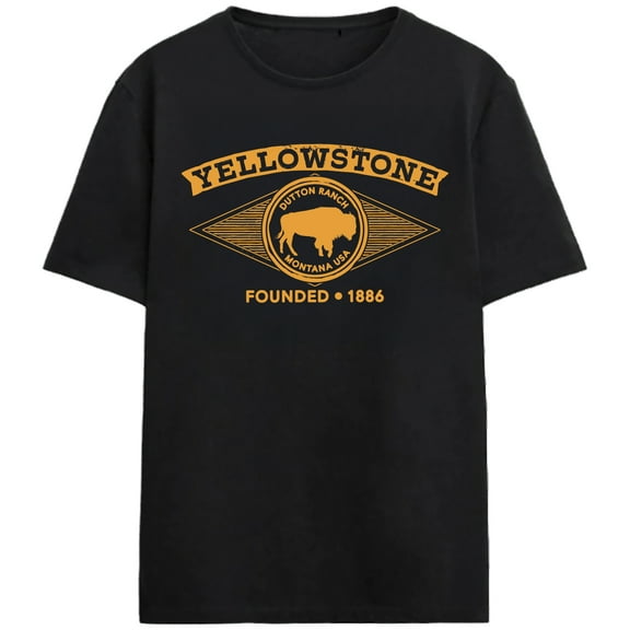 Yellowstone Bison Seal Adult Black Crew Neck Short Sleeve T-shirt - 3XL