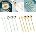 thumbnail image 4 of 6 Long Handle Teaspoons Tea Spoon Stainless Steel Ice Cream Mixing Latte Coffee Silver, 4 of 9