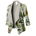 thumbnail image 2 of Chaquetas de traje de lentejuelas Dama mujer elegante estampado Casual solapa trabajo traje chaqueta abrigo prendas de vestir ropa,temperamento blazer（Glauco， 3XL), 2 of 4
