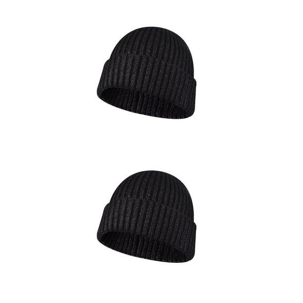 Sonducket Gorro para adultos, gorros de punto cómodos, gorros para el invierno, gris carbón gris carbón 2Conjunto