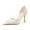 White Satin, variant on XYD Women Elegant Crystal Studs Wedding Pointed Toe Pumps Petal Waved Mid Heels D'Orsay Bridal Shoes Size 7 White Satin