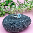 thumbnail image 4 of Blue Topaz and Cubic Zirconia Halo Ring 925 Sterling Silver Womens December Birthstone Jewelry US Size 6, 4 of 7