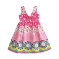 thumbnail image 2 of Robe Fille Rose Imprimé Floral Robe d'Été Vêtements Enfants 6 Ans, 2 of 5