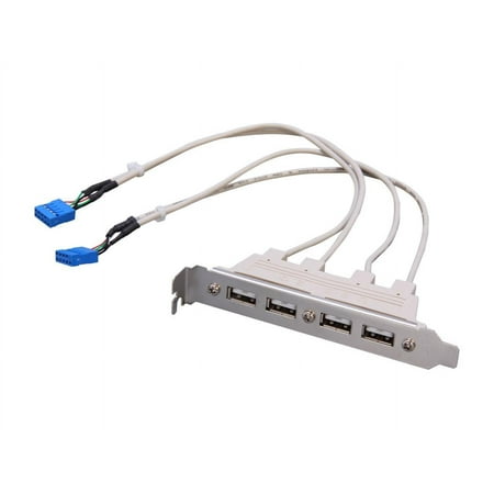 StarTech.com USBPLATE4 4 Port USB A Female Slot Plate Adapter - USB panel - 4 pin USB Type A (F)