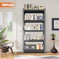 thumbnail image 3 of 72" H Metal Bookshelf,Sturdy Bookcase,5-Tier Adjustable Book Shelf with Storage for Bedrooms,Living Rooms and Home Offices,Black, 3 of 15