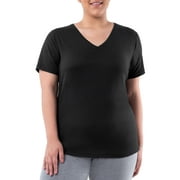 Athletic Works Womens Plus Active Core Short Sleeve V-Neck Tee 2-Pack