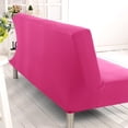 thumbnail image 4 of Stretch Futon Cover Armless Sofa Slipcover Foldable Sofa Bed Covers with Elastic Band, Machine Washable (Rose Red), 4 of 6