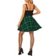 thumbnail image 3 of Vestido de mujer INSPIRE CHIC a cuadros con escote corazón sin mangas, con cordones, mini ajustado y acampanado, talla XS, color verde, 3 of 6