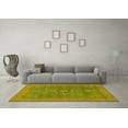 thumbnail image 3 of Ahgly Company Machine Washable Indoor Rectangle Abstract Yellow Modern Area Rugs, 6' x 9', 3 of 4