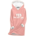 thumbnail image 2 of Feancey Womens Winter Hoodies Fleece Lined Warm Hooded Sweatshirts Casual Letter Print Pullover Comfy Fuzzy Thermal Tunic Tops Loungewear Pink XL, 2 of 4
