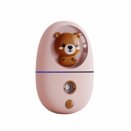 

Egebert Portable Face Steamer 35ml Mini Cartoon Cute Girl Face Mister Facial Steamer Portable Nano Mist Sprayer (Pink)