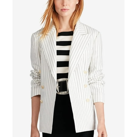 Polo Ralph Lauren Striped Double Breasted Blazer Cream Black 4