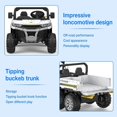 thumbnail image 2 of 24 Volt Ride on Toys, 6 Wheels 2 Seater Electric Ride on UTV Cars for Big Kids, Ride on Dump Truck, 4×4 Motors, Battery Display, Bluetooth, USB, Remote Control, White, 2 of 8