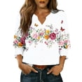 thumbnail image 3 of TaTaai Women's Fashion Spring And Summer Button Up Cardigan 3/4 Quarter Sleeve Jacket V-neck Top/shirt Gift, 3 of 6