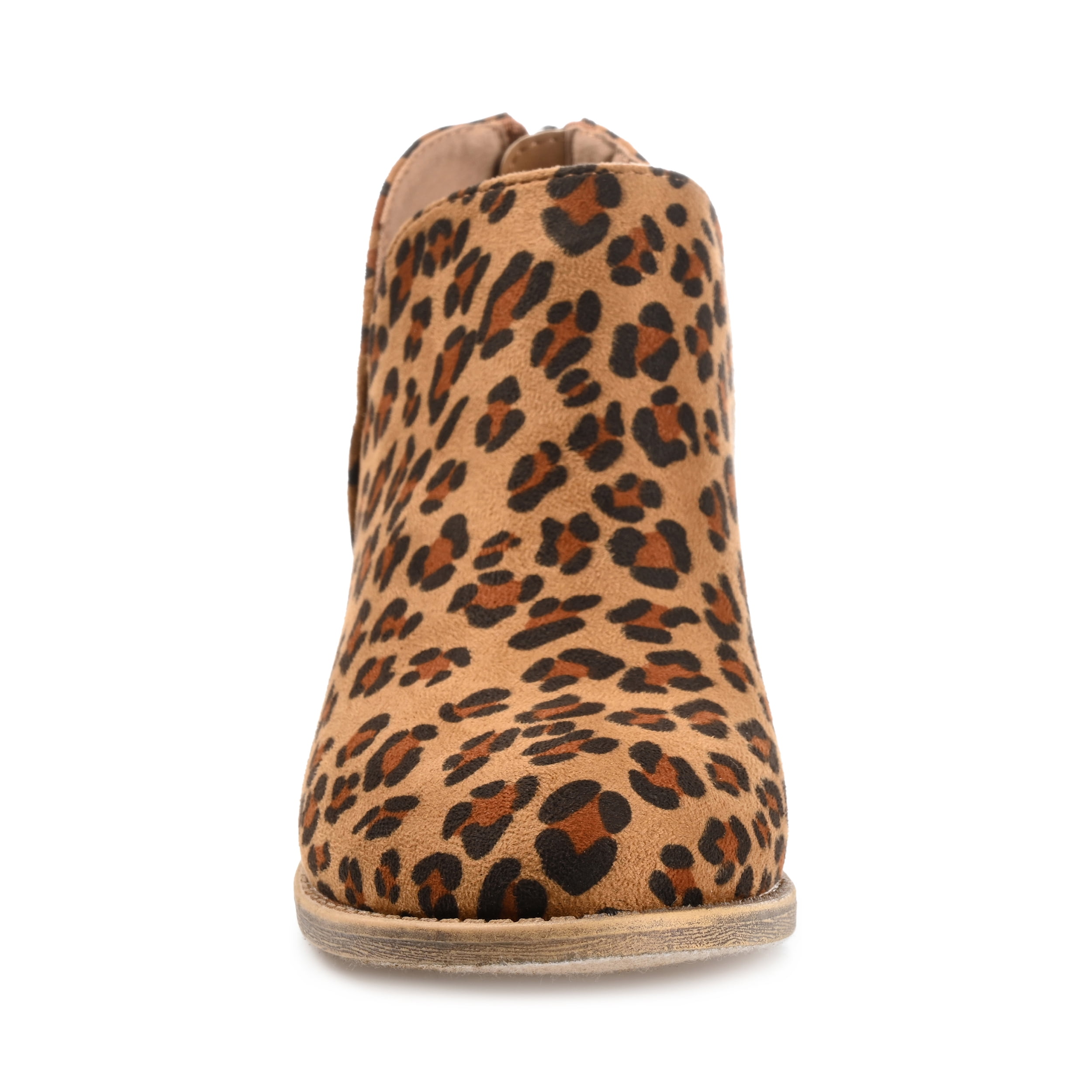 Journee Womens Livvy Back Heel Zip Stacked Heel Booties, Widths Available