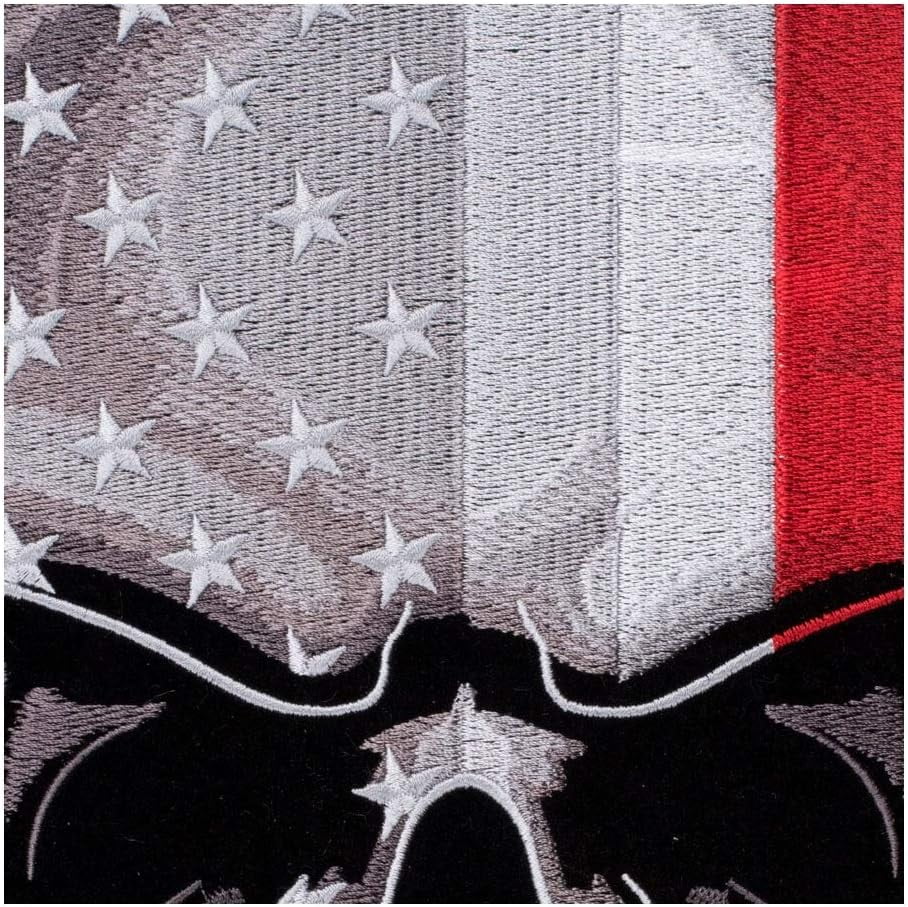Thin Red Line Subdued US Flag Skull Patch Unisex, Firefighter Patches