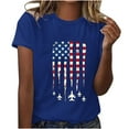 thumbnail image 2 of Vetsdori Summer T Shirts for Women American Flag Independence Day Pullover July 4th Red White and Blue Short Sleeve Casual , Crew Neck Graphic Juniors Tops Red White and Blue, 2 of 6