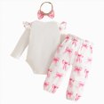 thumbnail image 4 of masbird Baby Girl Clothes Set Little Girl Ruffle Romper Top Camouflage Pants Newborn Infant Baby Girl Outfit,Pink,6-9 M, 4 of 9