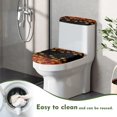 thumbnail image 4 of HELLHERO Non Slip Toilet Lid Dust Cover Polyester Fabric Toilet Lid Cover Autumn Leaves, 4 of 5