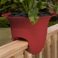 thumbnail image 2 of Bloem Modica Deck Rail Planter 12 x 8.75 Plastic Round Burnt Red, 2 of 6