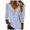 Blue, variant on Idoravan Long Sleeve Shirts for Women Clearance Women's Summer Fashion Elegant Style 9/4 Sleeve V-Neck Panel Cutout Lace Chiffon Shirt