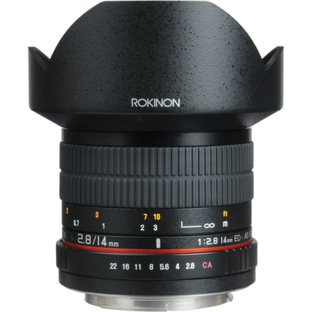 Rokinon 14mm f/2.8 Ultra Wide Angle Lens (for Canon EOS Cameras) AE Version (Auto Exposure (Best Ultra Wide Angle Lens For Canon Full Frame)