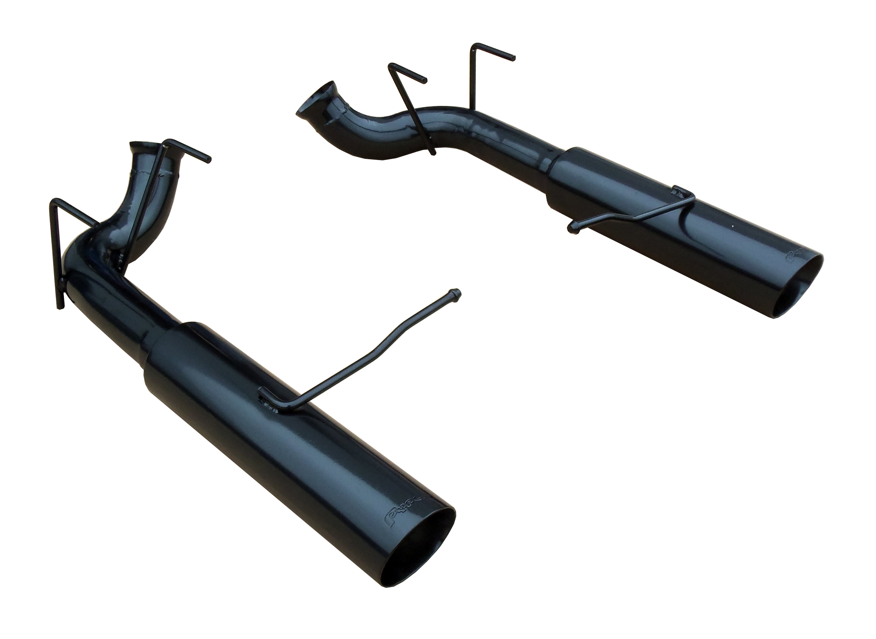 Pypes Performance Exhaust SFM76MSB Pype Bomb Series Axle Back Exhaust System; Split Rear Dual Exit; 4 in. Black Tips; Black Finish; Hardware Not Incl.; 304 Stainless Steel;