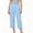 Light Blue, variant on Womens Cotton Linen Wide Leg Pants Casual Zipper Front Summer Cropped Trousers Dressy Pants with Pockets Red XL(XL)