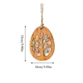 thumbnail image 2 of Easter Wooden Egg Ornaments, Carved Rustic Holiday Decorative Pieces, Spring Hanging Easter Decor, Festive Home Party Decoration Props for Easter Party Indoor and Outdoor Use, 3.9*5.9in, Brown, 2 of 5