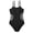Black, variant on Usaibhir Girl's Solid Cut Out Sleeveless One Piece Swimsuit Bathing Suits Swimwear Beachwear for Kids 7-14 Years