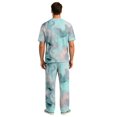 thumbnail image 6 of CCRFTGI Men Pajama Set Tie Dye Short Sleeve Sleepwear Elastic Waist Drawstring Long Pants Lightweight Casual Loose Fit Black M, 6 of 6