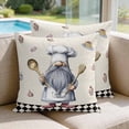 thumbnail image 2 of 26x26 Pillow Covers Set of 2, Black White Vintage Gnomes Square Throw Pillow Covers for Couch/Sofa/Living Room, Checkered Retro Art Rustic Decorative Soft Pillowcases for Couch Throw Pillows, 2 of 9