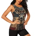 thumbnail image 2 of Fotbe American Flag Deer Art Blusas Sin Mangas para Mujer – Estilo Casual, Corte Suelto, Slim-Fit, Cuello Redondo Deportivo, Tops de Verano para Gimnasio y Yoga-Small, 2 of 7