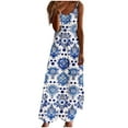 thumbnail image 2 of Ovzne Robes d'Été pour Femmes 2025 Robe pour Femme Robes d'Été pour Femmes Imprimé Sans Manches Col Rond Robe Décontractée Longue Robe d'Été Imprimée Liquidation, 2 of 5