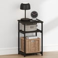 thumbnail image 2 of Furinno JUST Night Stand, Nightstand, 3-Tier Metal Frame End Table with Open Shelf, Side Table, End Table, for Living Room, Bedroom, Espresso, 2 of 4