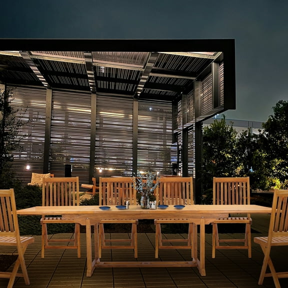 Teak Wood Italy Rectangular Outdoor Patio Double Extension Dining Table, 118 inch, A-Grade Teak Wood