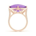 thumbnail image 2 of ANGARA Natural 13.5 Ct. Amethyst with Diamond Halo Ring in 14K Rose Gold for Women (Ring Size: 5.5), 2 of 9