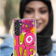 thumbnail image 5 of MUNDAZE Samsung Galaxy S9 Plus Shockproof Clear Hybrid Protective Phone Case Pink Daisy Love Graffiti Painting Art Cover, 5 of 5