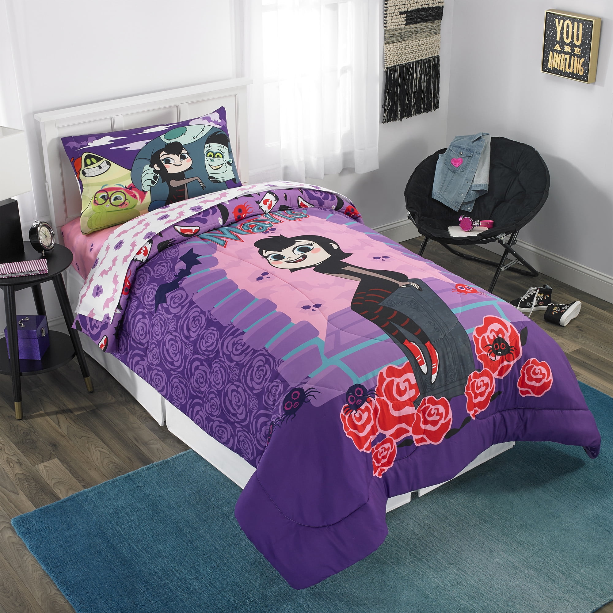 Hotel Transylvania Bed in a Bag, Kids Bedding Set, Fangs Out - Walmart